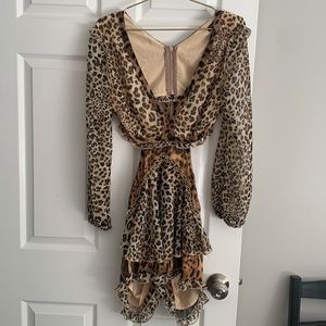 Cheetah print cut out romper size S